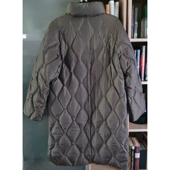 Donatella Women's Down Puffer Coat Size M Brown Bronze Full Zip Pockets Quilted - Picture 2 of 14
